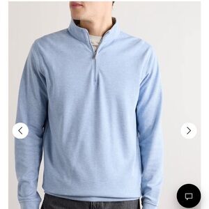 Peter Millar- Men’s Crown Half-Zip Sweatshirt in light blue. Size XXL